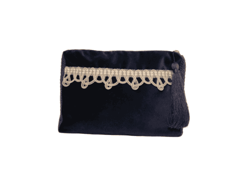 Bolsas de veludo com decoração de passamanaria