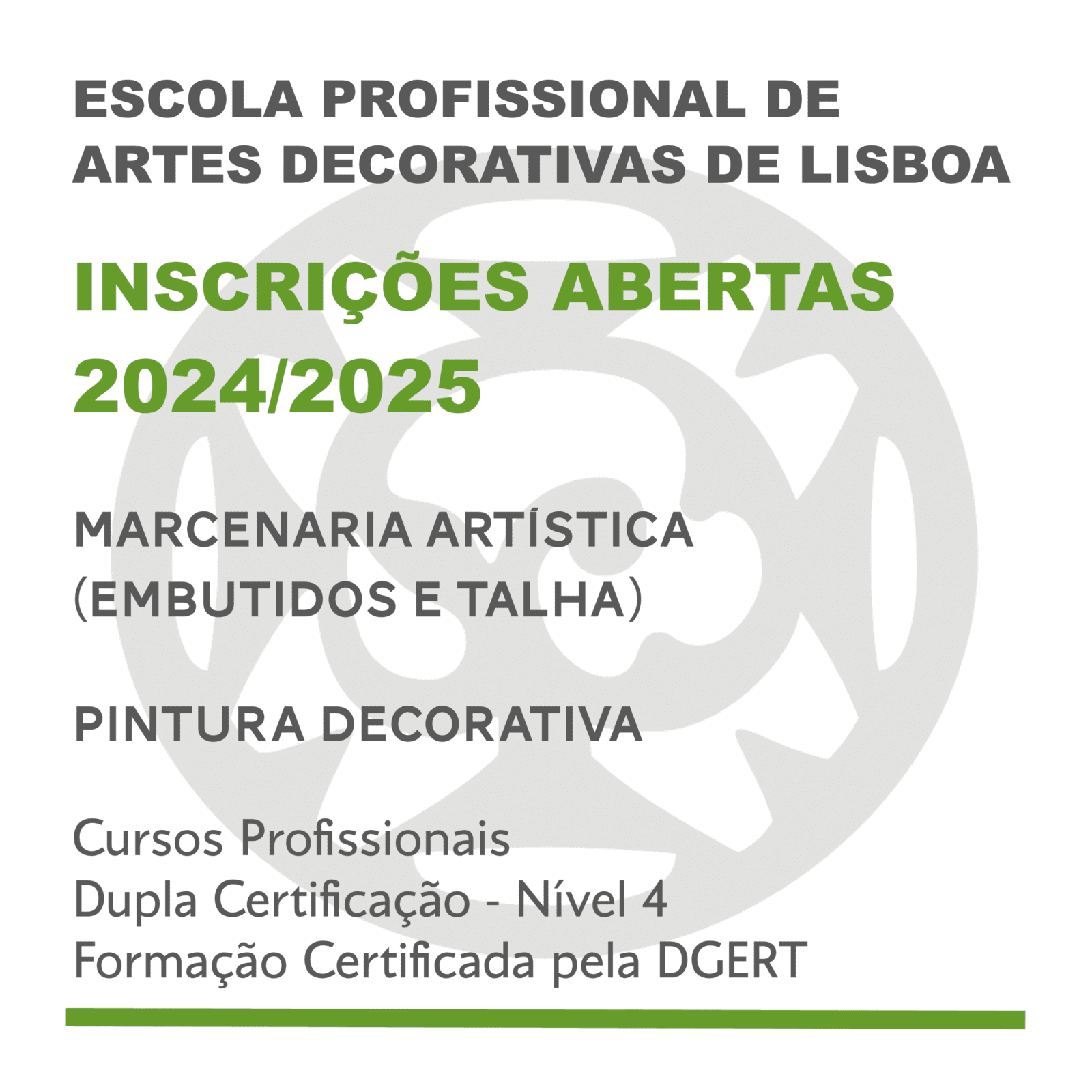 Inscrições Abertas – Escola Profissional Artes Decorativas Lisboa